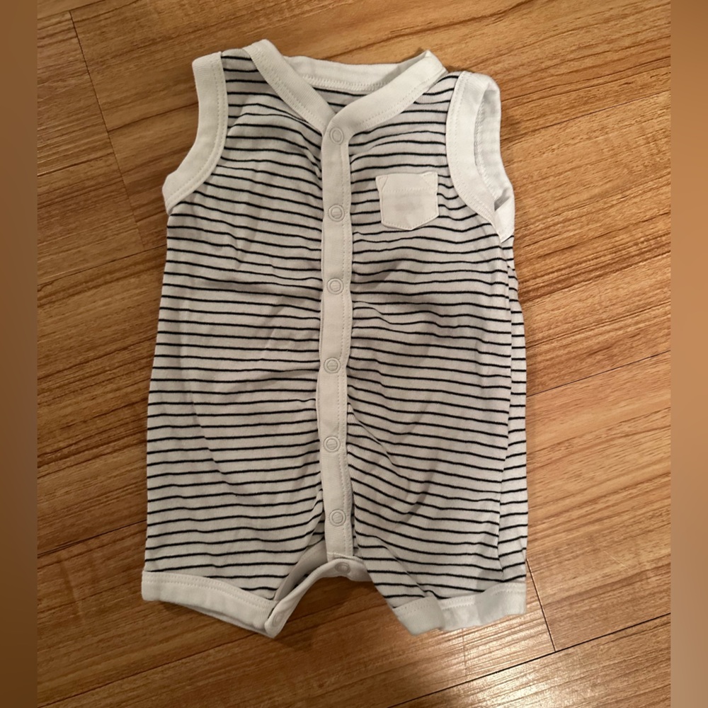 Carter’s striped tank one-piece with ship on backside